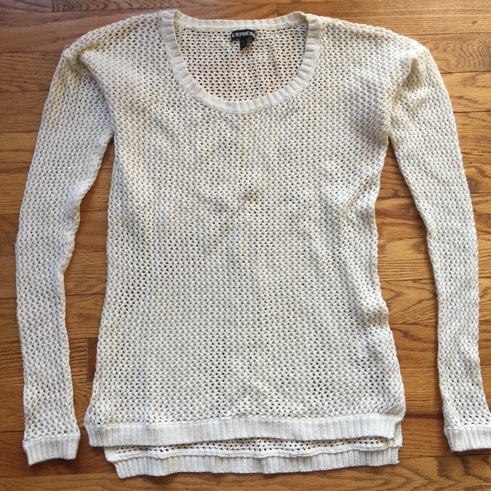 Express open weave metallic tunic sweater, sz XS
